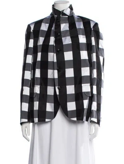 Pre-owned Comme Des Garçons Plaid Print Jacket In Black