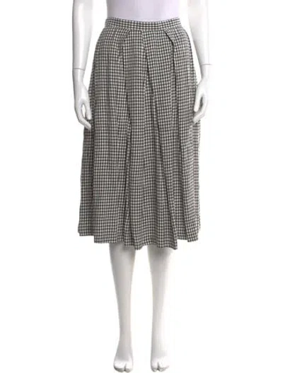 Pre-owned Comme Des Garçons Plaid Print Knee-length Skirt In Black
