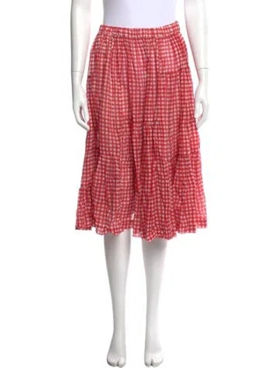 Pre-owned Comme Des Garçons Plaid Print Knee-length Skirt In Red