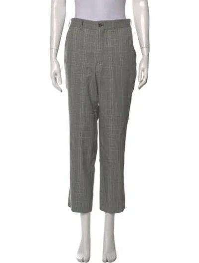 Pre-owned Comme Des Garçons Plaid Print Straight Leg Pants In Black