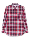 Comme Des Garçons Plaid Pattern Shirt Featuring Box-pleat Detail