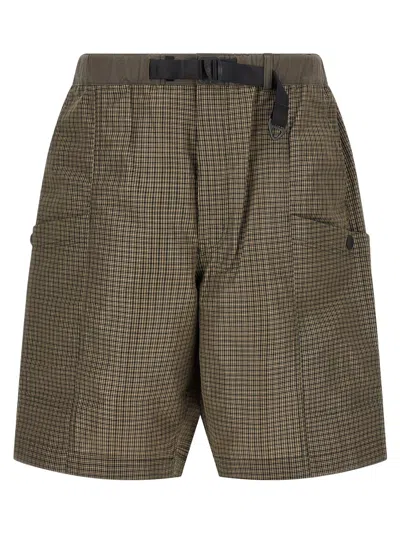 Comme Des Garçons Plaid Shorts In Brown