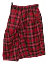 Comme Des Garçons Plaid Skirt In Red