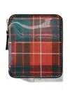 Comme Des Garçons Plaid Zip Wallet In Brown