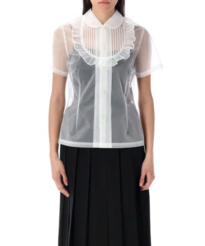 Comme Des Garçons Plastron Short Sleeve Shirt In White