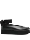 Comme Des Garçons Round Toe Platform Ballerina Shoes In Black