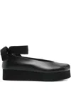 Comme Des Garçons Round Toe Platform Ballerina Shoes In Black