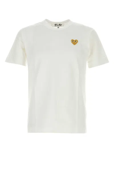 Comme Des Garçons Play Comme Des Garcons Play Gold Heart T-shirt In White