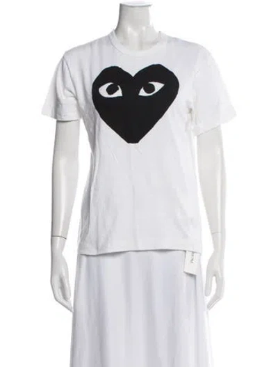 Pre-owned Comme Des Garçons Play 2013 Graphic Print T-shirt In White