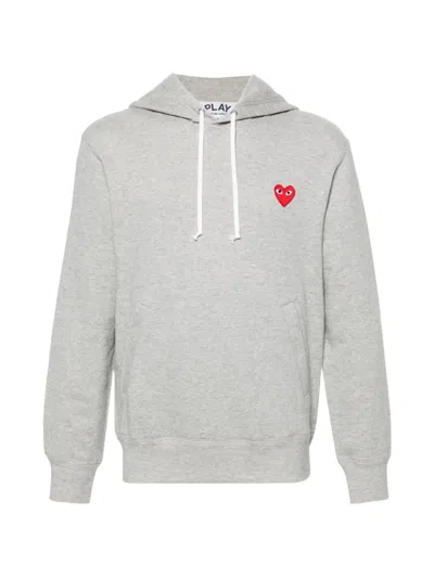 Comme Des Garçons Play 아플리케 후디 In Gray