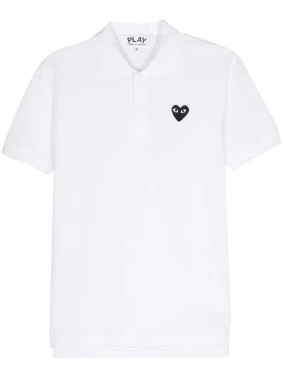 COMME DES GARÇONS PLAY APPLIQUÉ-LOGO POLO SHIRT