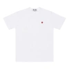 Comme Des Garçons Play White & Red Little Heart Patch T-shirt In White