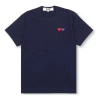Comme Des Garçons Play Comme Des Garcons Play Basic T-shirt Two Emblems 'navy' In Blue