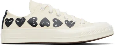 Comme Des Garçons Play Beige Converse Edition Chuck 70 Multi Heart Sneakers In Neutral