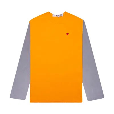 Pre-owned Comme Des Garçons Play Bi-color T-shirt 'yellow/grey'