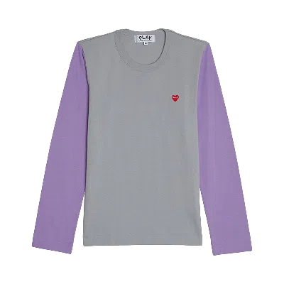 Pre-owned Comme Des Garçons Play Bi-colour T-shirt 'grey/purple'