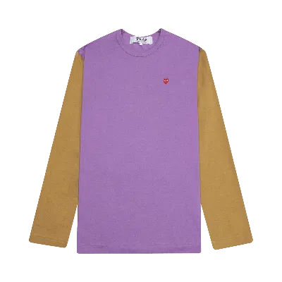 Pre-owned Comme Des Garçons Play Bi-colour T-shirt 'purple/olive'