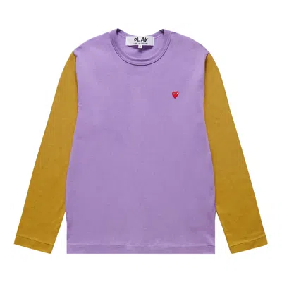 Pre-owned Comme Des Garçons Play Bi-colour T-shirt 'purple/olive' | Men's Size S