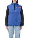 Comme Des Garçons Play X Kway Logo-print Hooded Jacket In Blue Black