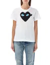 Comme Des Garçons Play Heart Print T-shirt In White