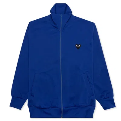 Pre-owned Comme Des Garçons Play Big Black Heart Zip Up Sweatshirt In Navy Blue