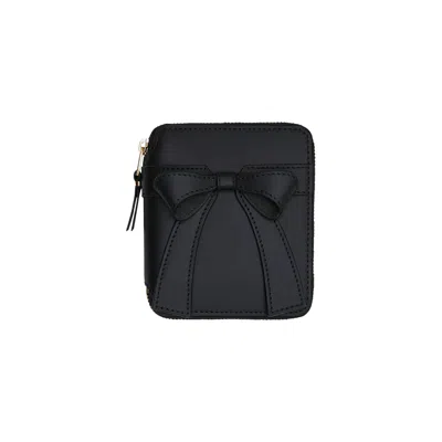 Pre-owned Comme Des Garçons Play Big Bow Zip Wallet 'black' | Women's Size Onesize