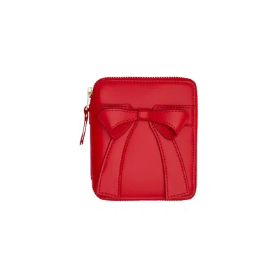 Pre-owned Comme Des Garçons Play Big Bow Zip Wallet 'red' | Women's Size Onesize