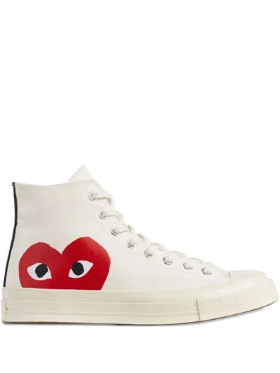 Comme Des Garçons Play Big Heart High-top Sneakers In White