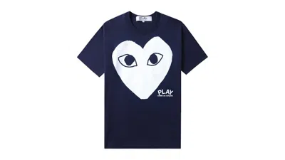 Pre-owned Comme Des Garçons Play Big Heart Logo Tee Shirt In Navy Blue