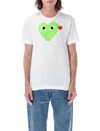 Comme Des Garçons Play Signature Heart Motif Cotton T-shirt In Green