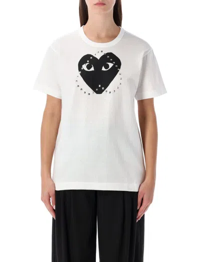 Comme Des Garçons Play Big Heart Stud In White