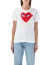 Comme Des Garçons Play Heart Eyes Graphic Print T-shirt In White