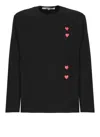 Comme Des Garçons Play Comme Des Garcons Play Mens Black Vertical Heart-print Cotton-jersey T-shirt In Black