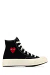Comme Des Garçons Play Play Converse Cotton High Sneakers In Black
