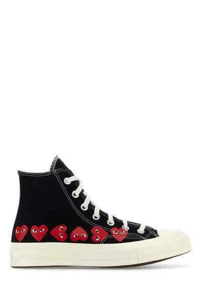 Comme Des Garçons Play Black Canvas Comme Des Garã§ons X Converse Sneakers