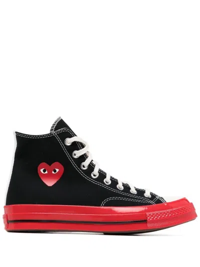 Comme Des Garçons Play Black Canvas Comme Des Garã§ons X Converse Sneakers