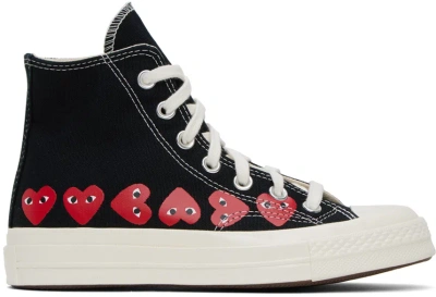 Comme Des Garçons Play Black Converse Edition Chuck 70 Multi Heart Trainers In 1 Black