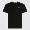 Comme Des Garçons Play Heart Motif Embroidered Short Sleeve T-shirt In Black
