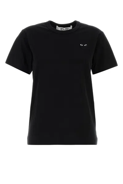 Comme Des Garçons Play Comme Des Garcons Play Black Cotton T-shirt In Blue
