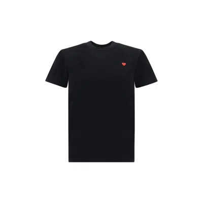 Comme Des Garçons Play T-shirt In Cotone Con Logo In Black