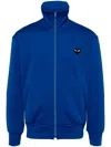 Comme Des Garçons Play Black Emblem Knit Sweatshirt In Blue