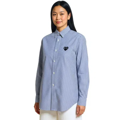 Comme Des Garçons Play Black Emblem Shirt Unisex In Blue