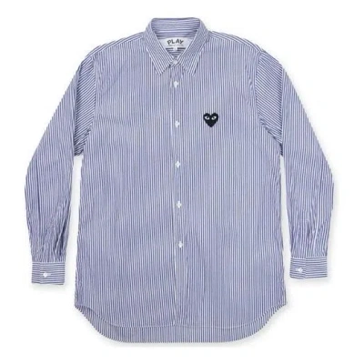 Comme Des Garçons Play Comme Des Garcons Play Black Emblem Striped Button Down 'blue'