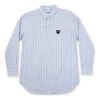 Comme Des Garçons Play Comme Des Garcons Play Black Emblem Striped Button Down 'light Blue' In White