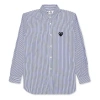 Comme Des Garçons Play Comme Des Garcons Play Black Emblem Striped Button Down Shirt 'blue'