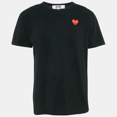 Pre-owned Comme Des Garçons Play Black Heart Applique Cotton Jersey T-shirt Xl