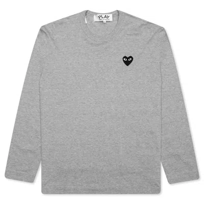Pre-owned Comme Des Garçons Play Black Heart Emblem Long Sleeve T-shirt In Grey