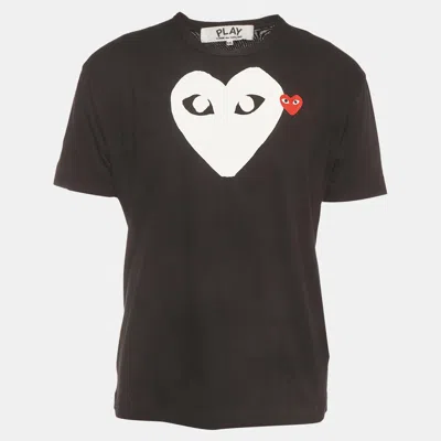 Pre-owned Comme Des Garçons Play Black Heart Graphic Jersey T-shirt Xl