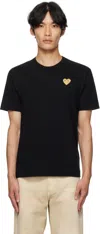 Comme Des Garçons Play Golden Heart Patch T-shirt In Black