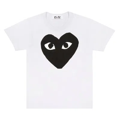 Pre-owned Comme Des Garçons Play Black Heart T-shirt In White